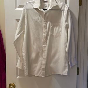 Van Husen Regular Fit white stripes on white size 15 1/2